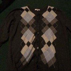 Brandy Melville like argyle cardigan